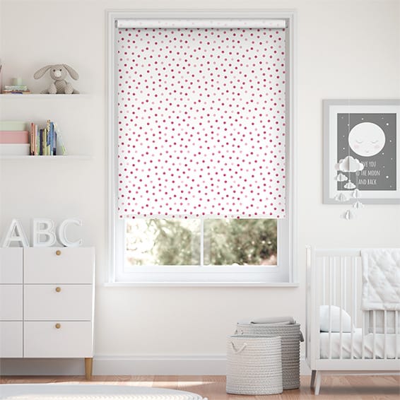 Colorized Twist2Go Polka Dot Pink Roller Blind 4571