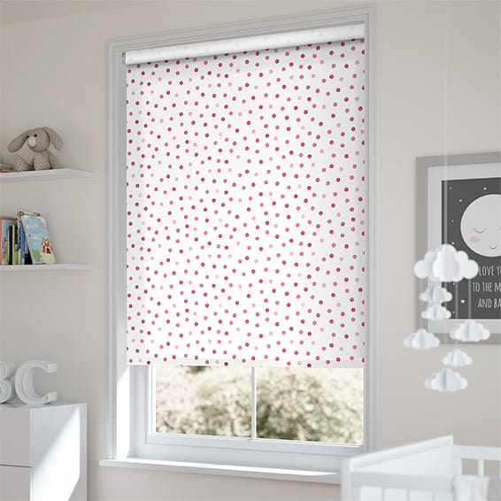 ColorizedZoom Twist2Go Polka Dot Pink Roller Blind 4571