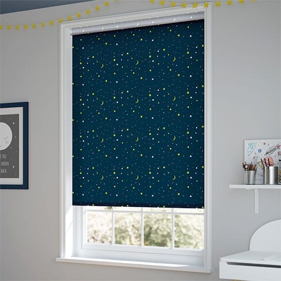 ColorizedZoom Twist2Go Night Sky Cosmic Blackout Blue Roller Blind 4590
