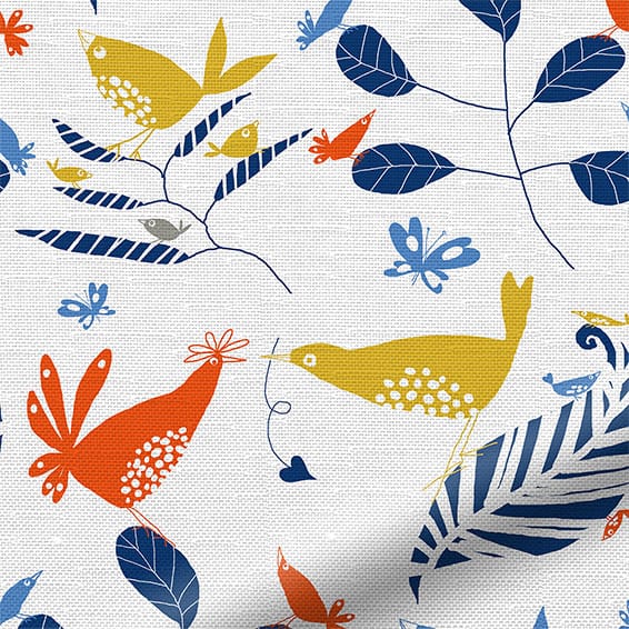 ColorizedPLA Twist2Go Hygge Birds Nordic Blue Roller Blind 4608