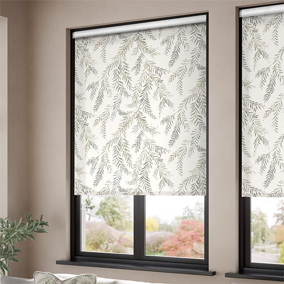 ColorizedZoom Twist2Go Dappled Ferns Mineral Roller Blind 4636