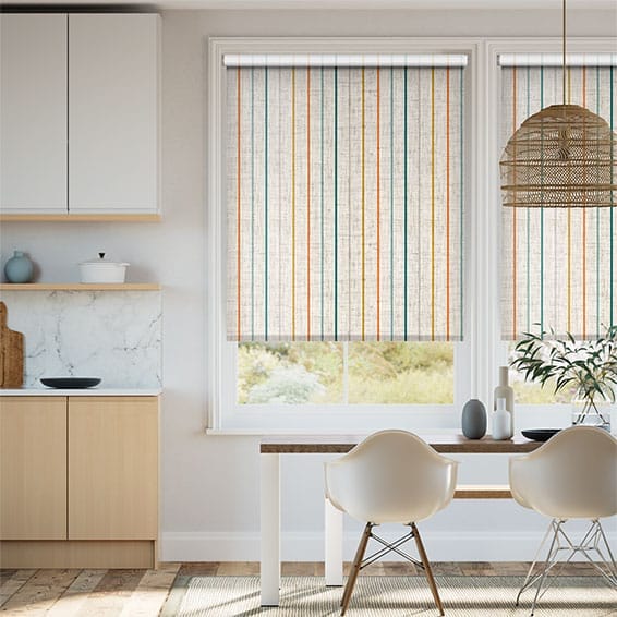 Colorized Twist2Go Choices Twill Stripe Linen Mediterranean Roller Blind 8983