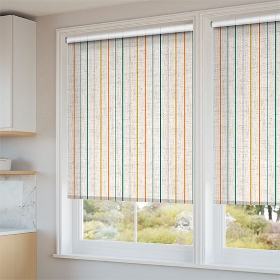 ColorizedZoom Twist2Go Choices Twill Stripe Linen Mediterranean Roller Blind 8983