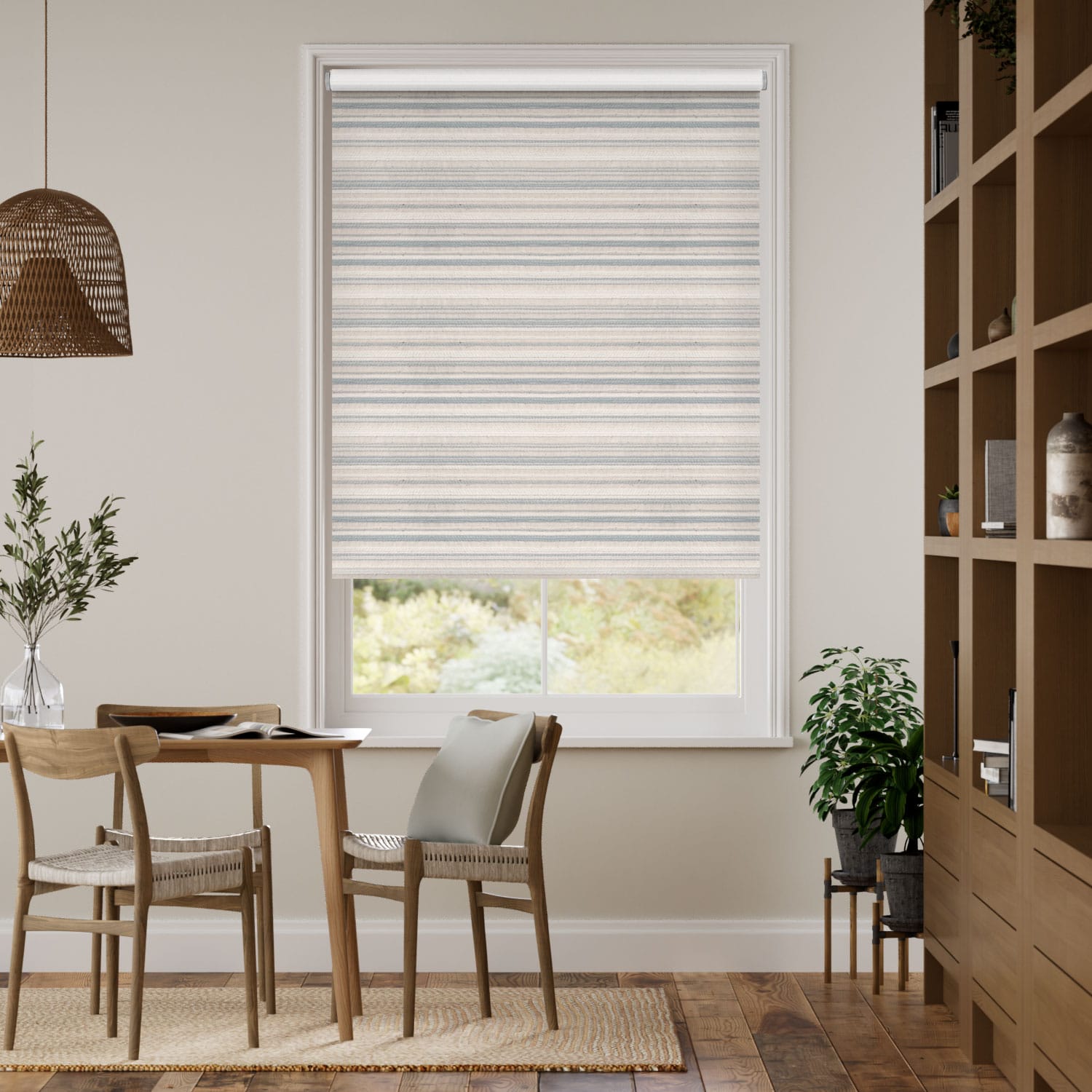 Colorized Twist2Go Choices Scandinavia Stripe Aqua Roller Blind 4650