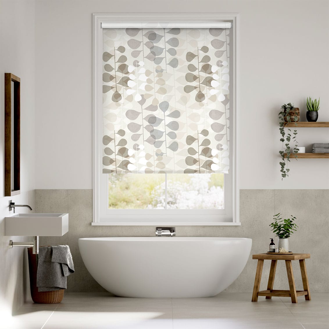 Colorized Twist2Go Choices Blooming Meadow Linen Neutral Roller Blind 4696