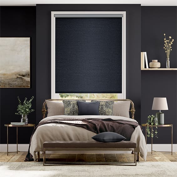 Colorized Twist2Go Choices Ansari Faux Silk Midnight Roller Blind 4708