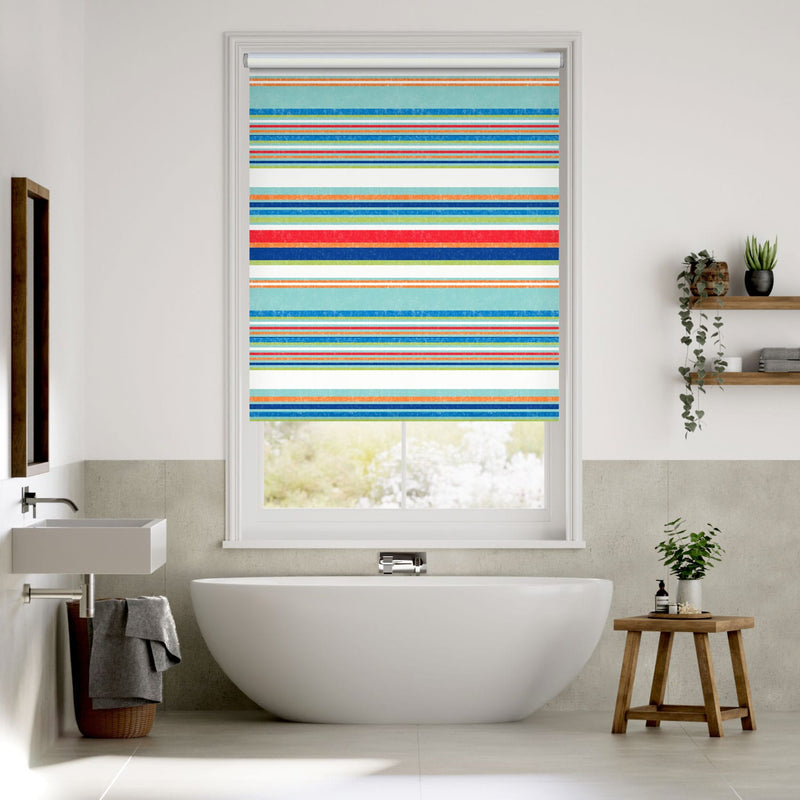Colorized Twist2Go Calcutta Stripe Seaside Blue Roller Blind 4733