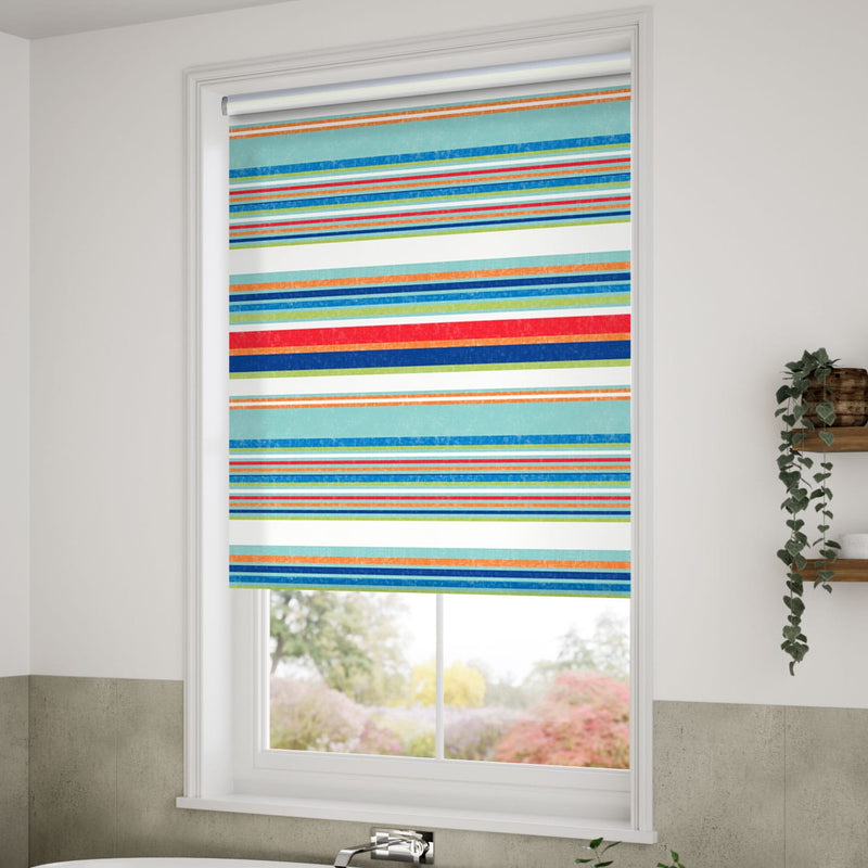 ColorizedZoom Twist2Go Calcutta Stripe Seaside Blue Roller Blind 4733
