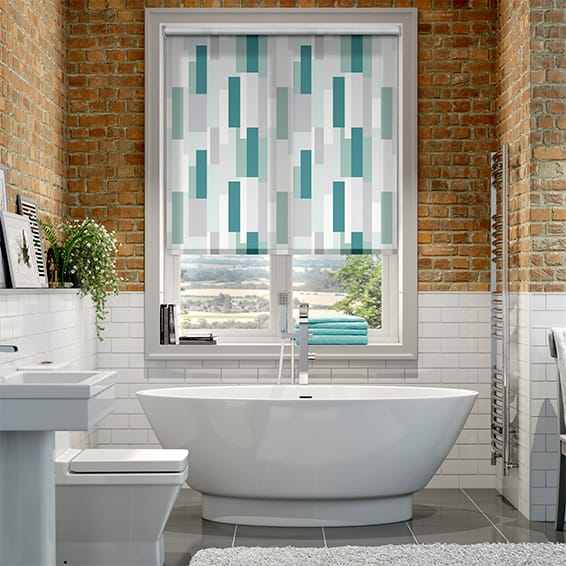 Colorized Twist2Go Brix Cool Green Roller Blind 4736