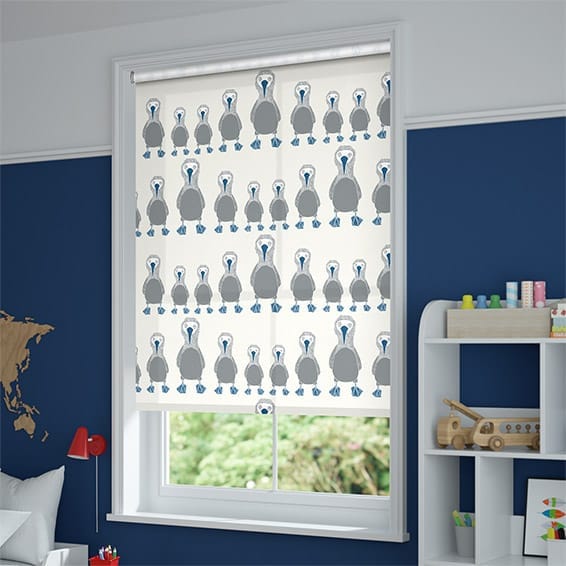 ColorizedZoom Twist2Go Booby Bird Blackout Sapphire Roller Blind 4737