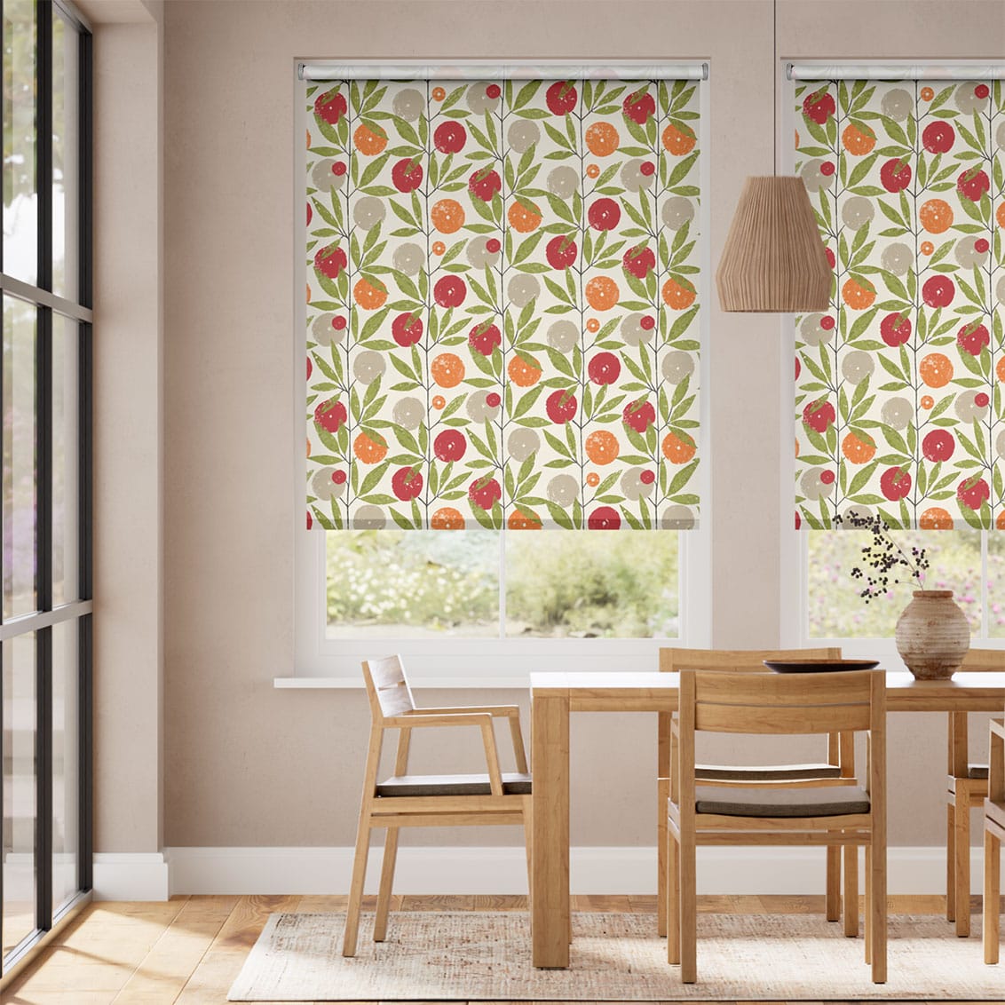 Colorized Twist2Go Blomma Trail Tangerine Roller Blind 4744