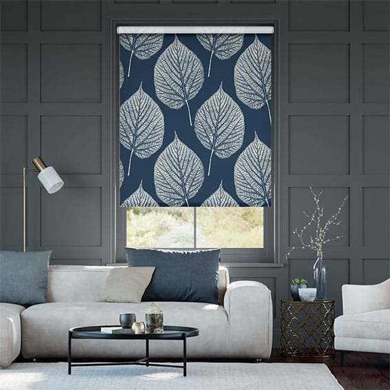 Colorized Twist2Go Aspen Leaf Indigo Roller Blind 4749