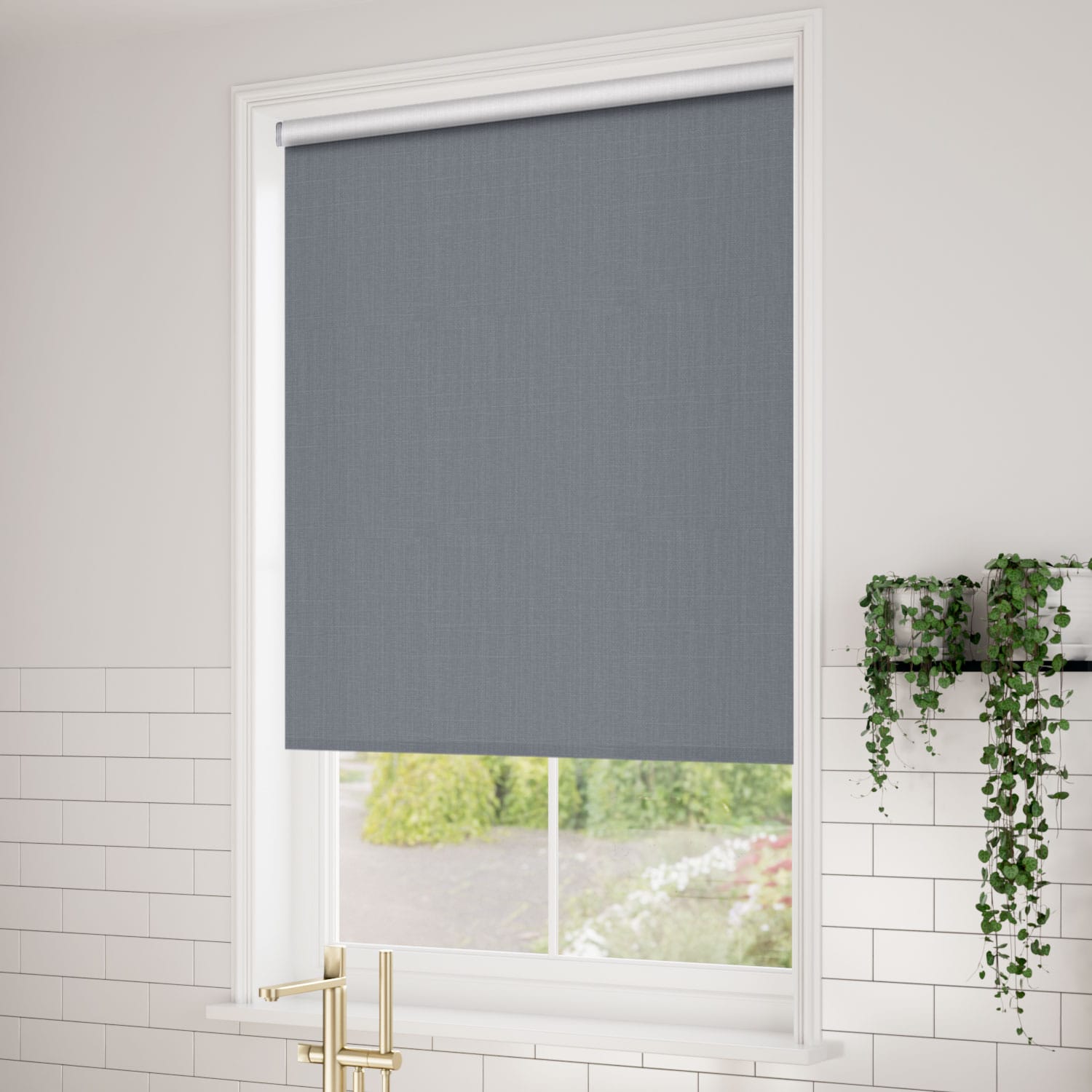 ColorizedZoom Choices Averley Blue Grey Roller Blind