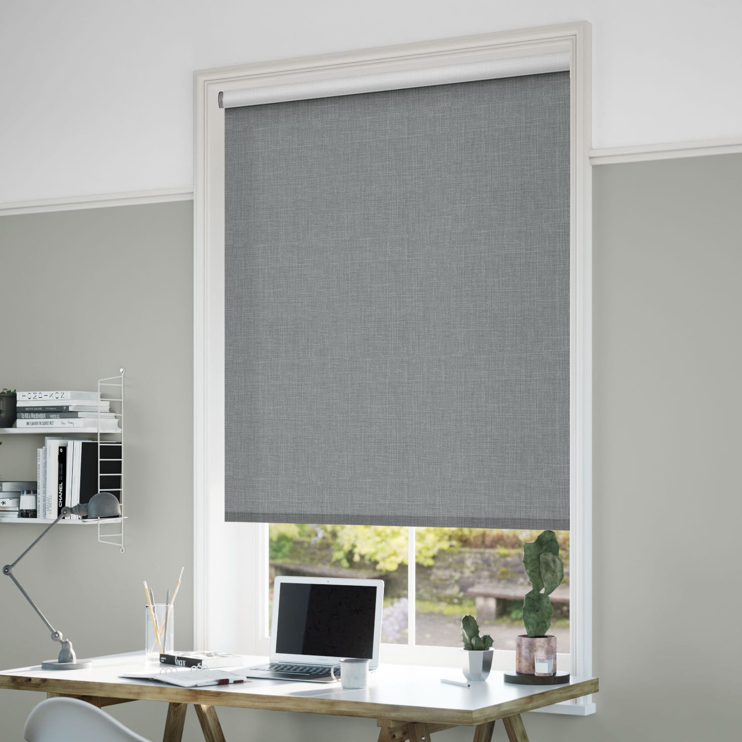 ColorizedZoom Electric Canali Blackout Steeple Grey Roller Blind 4785