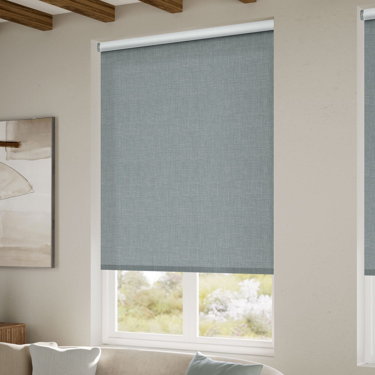 ColorizedZoom Electric Canali Blackout Teal Roller Blind 4787