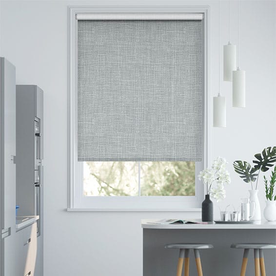 Colorized Electric Canali Blackout Silver Grey Roller Blind 4784