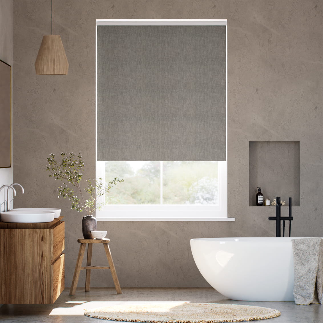 Colorized Electric Moda Blackout Storm Grey Roller Blind 4792