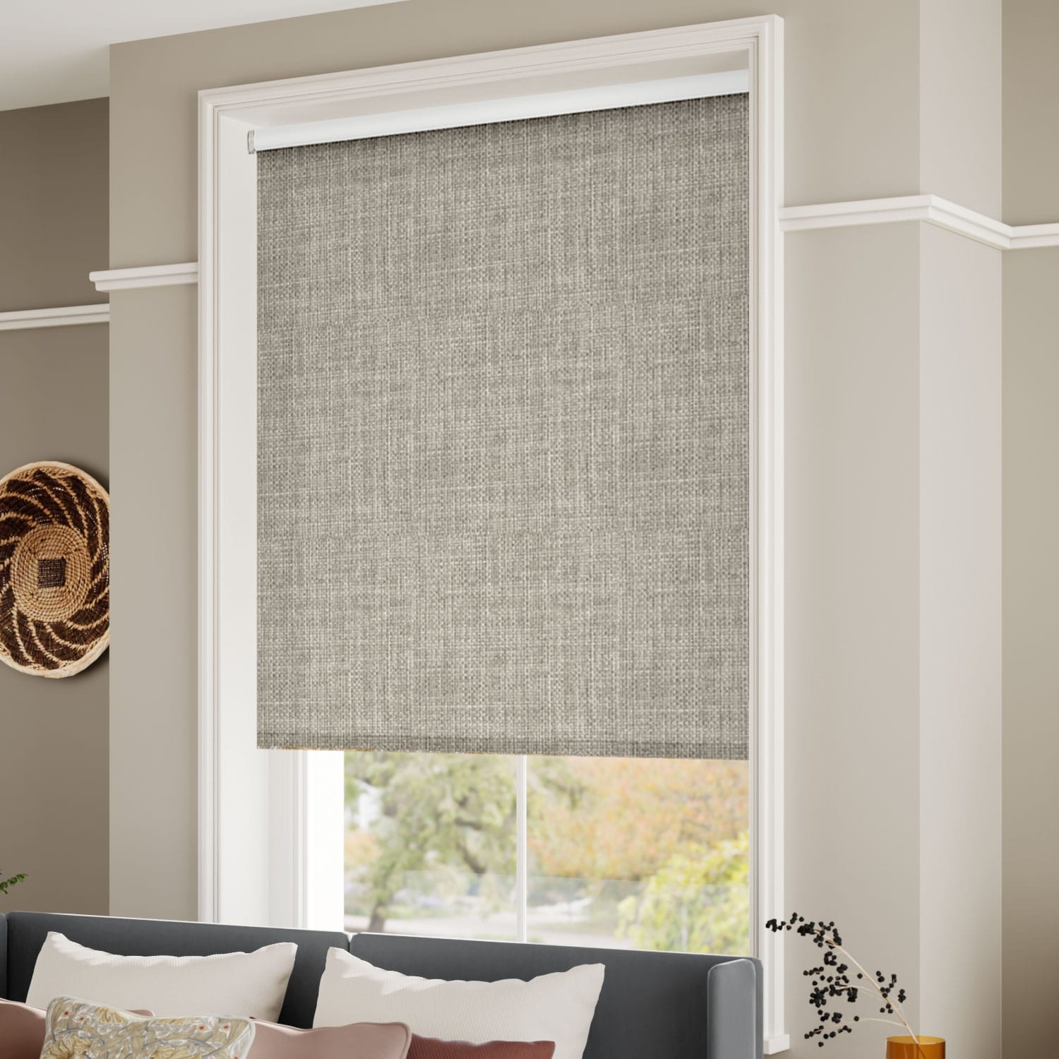 ColorizedZoom Electric Moda Blackout Warm Grey Roller Blind 4793