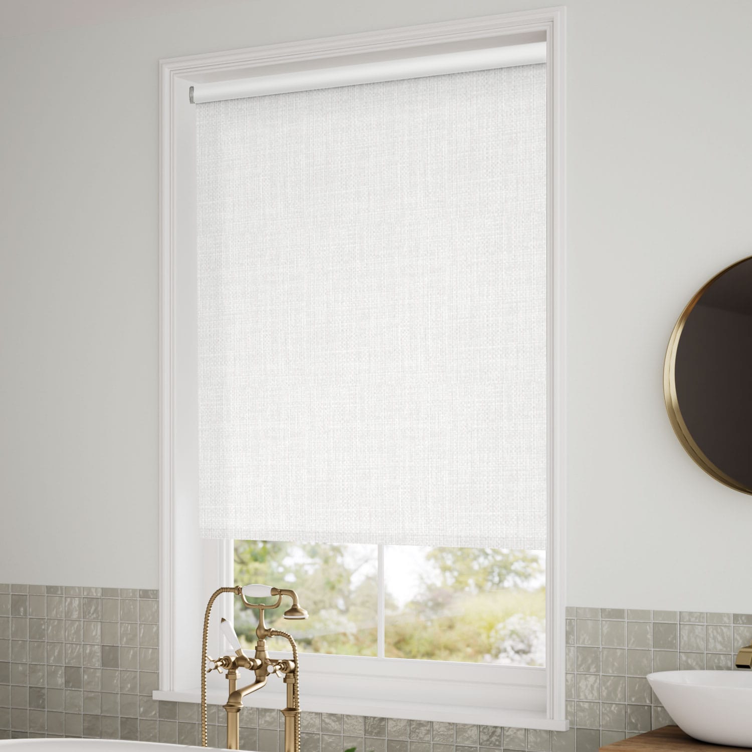 ColorizedZoom Electric Moda Blackout White Roller Blind 4794