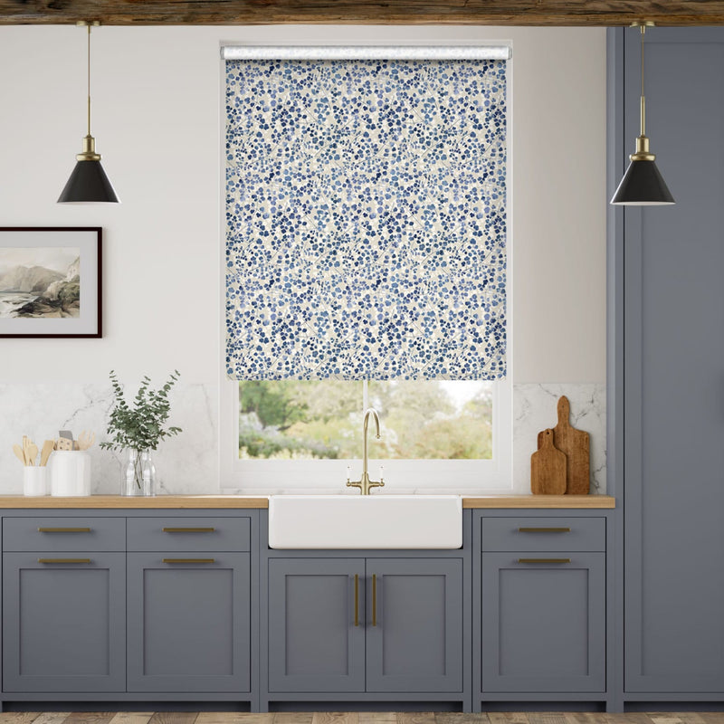 Colorized Twist2Go Rue Watercolour Blue Roller Blind 4801