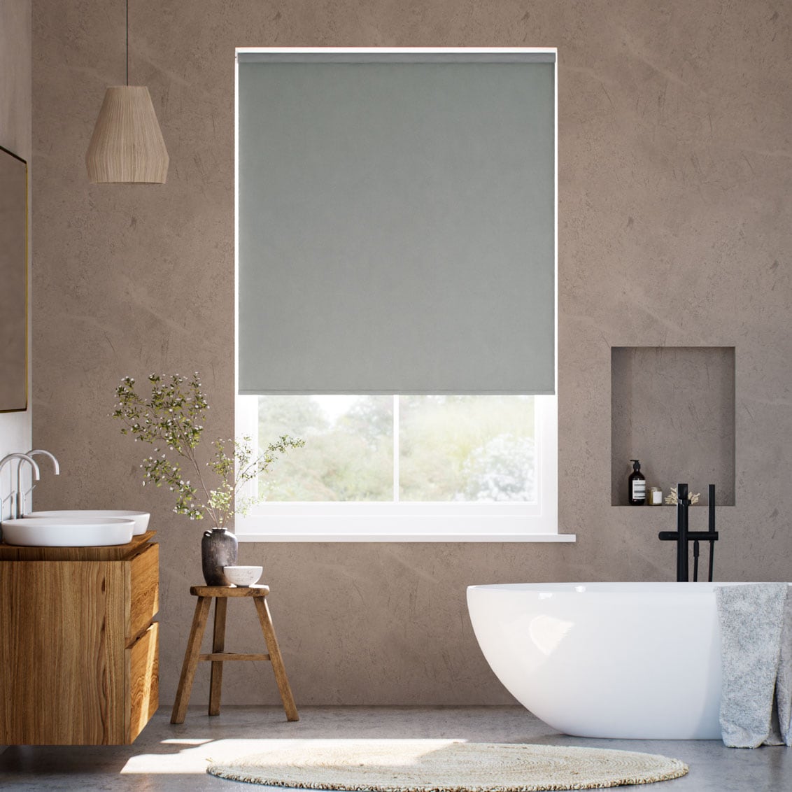 Colorized Cadiz Blackout Smoke Grey  Roller Blind 4832