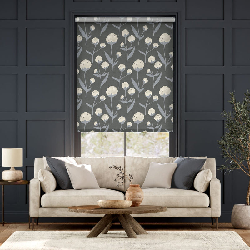 Colorized Fleur Grey Roller Blind 4860