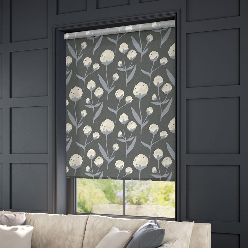 ColorizedZoom Fleur Grey Roller Blind 4860