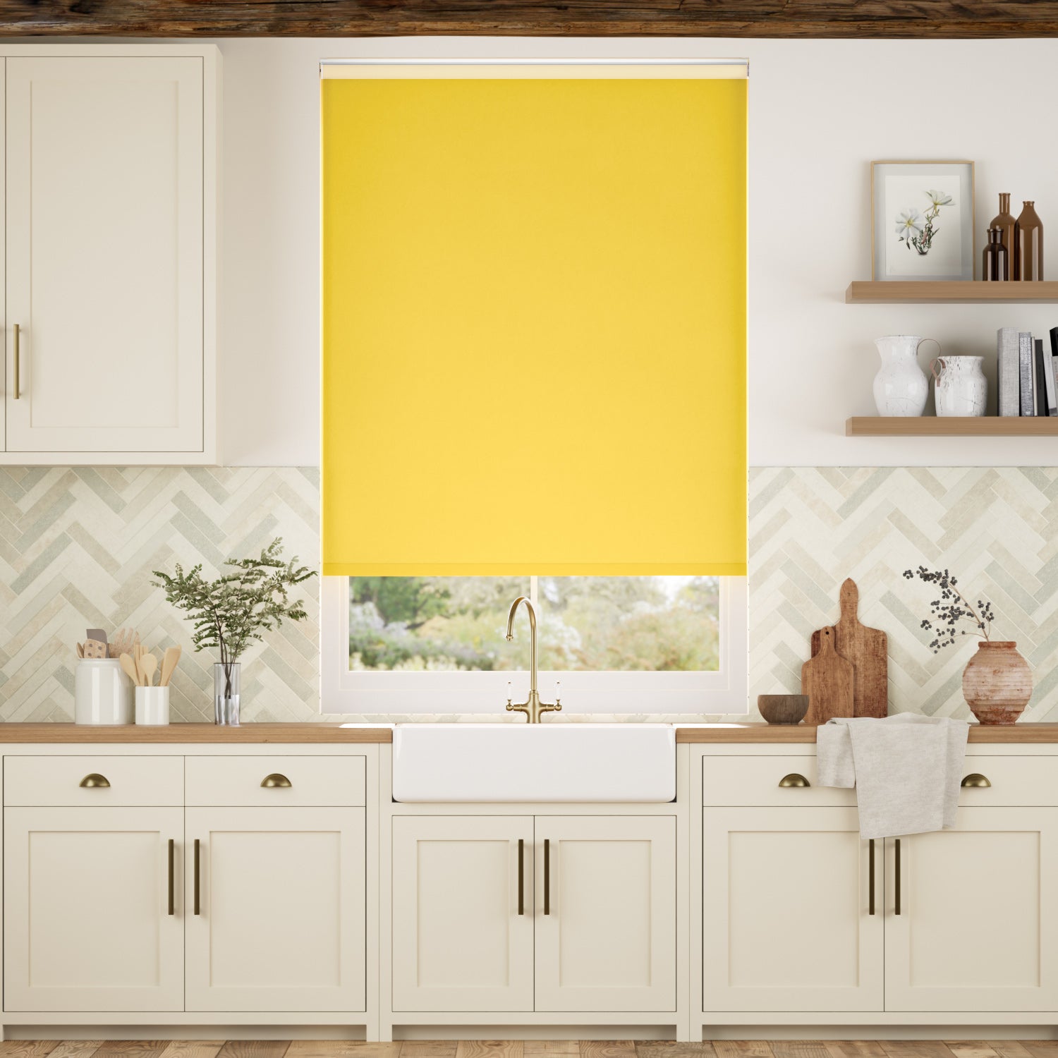 Colorized Twist2Go Sevilla Blackout Buttercup Roller Blind 4873