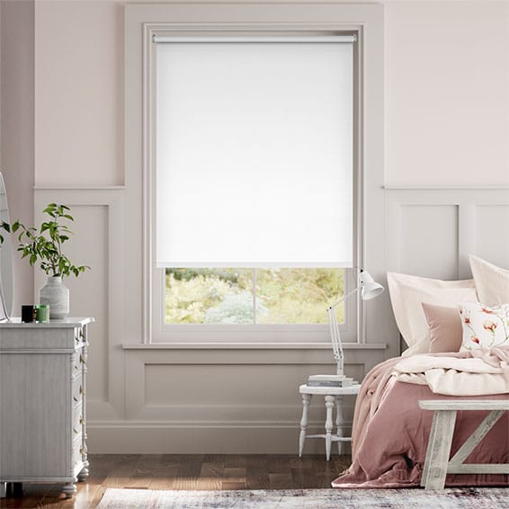 Colorized Twist2Go Sevilla Blackout Crisp White Roller Blind 4862