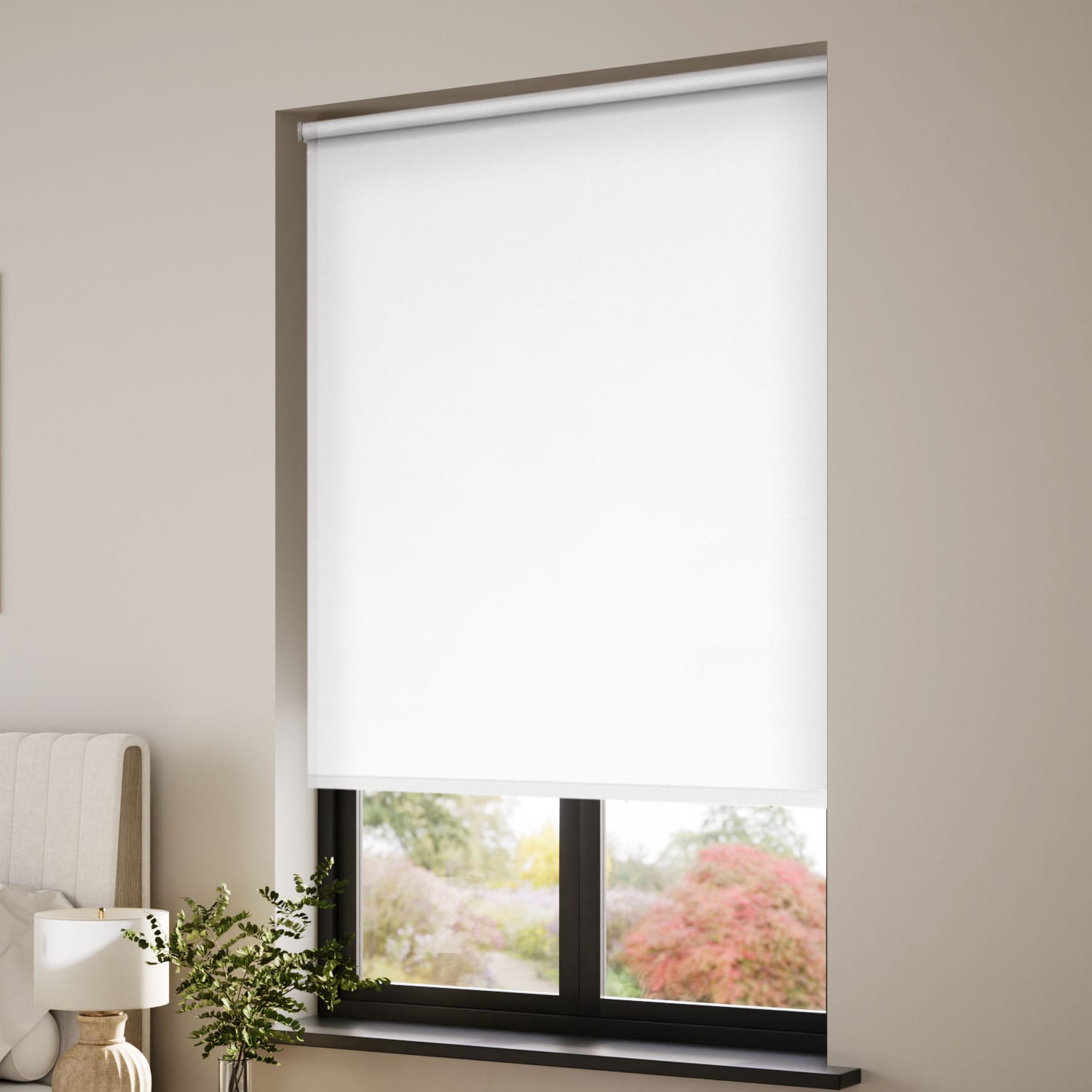 ColorizedZoom Twist2Go Sevilla Blackout Brilliant White Roller Blind 4861