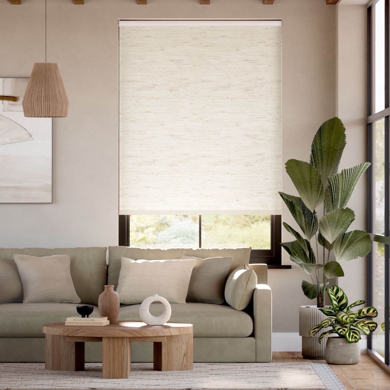 Colorized Twist2Go Sevilla Blackout Linen Alabaster Roller Blind 4868