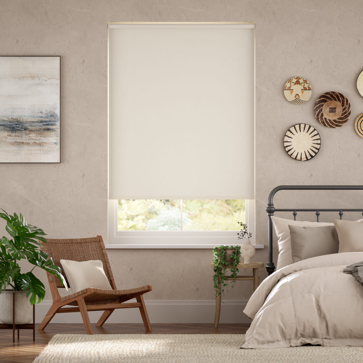 Colorized Twist2Go Sevilla Blackout Antique Cream Roller Blind 4871