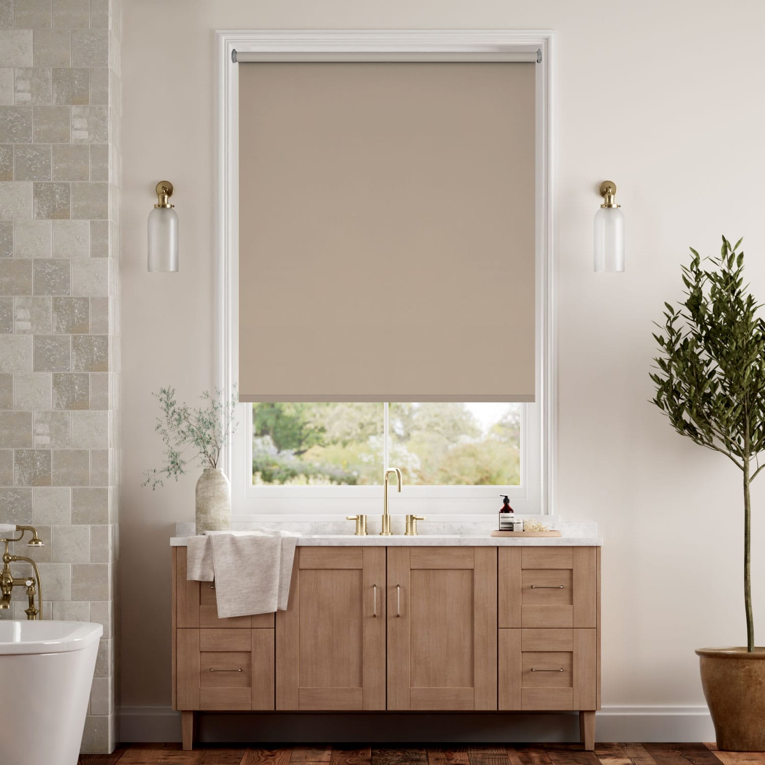 Colorized Twist2Go Sevilla Blackout Moonstone Roller Blind 4880
