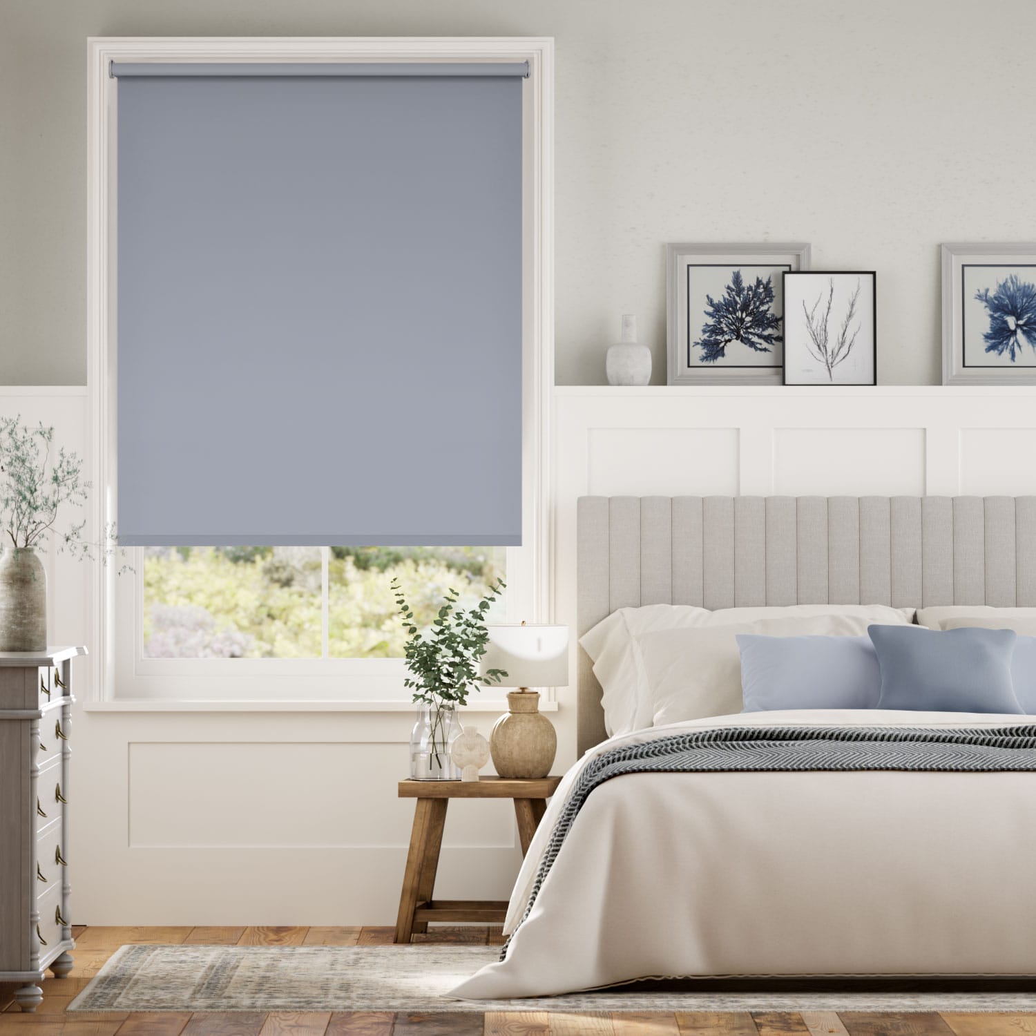 Colorized Electric Sevilla Blackout Glacier Blue  Roller Blind 4921
