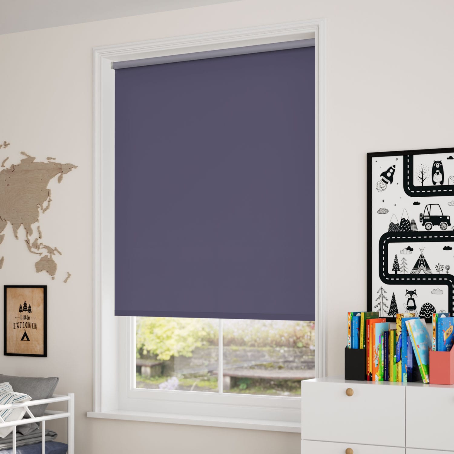 ColorizedZoom Electric Sevilla Blackout Royal Blue  Roller Blind 4930