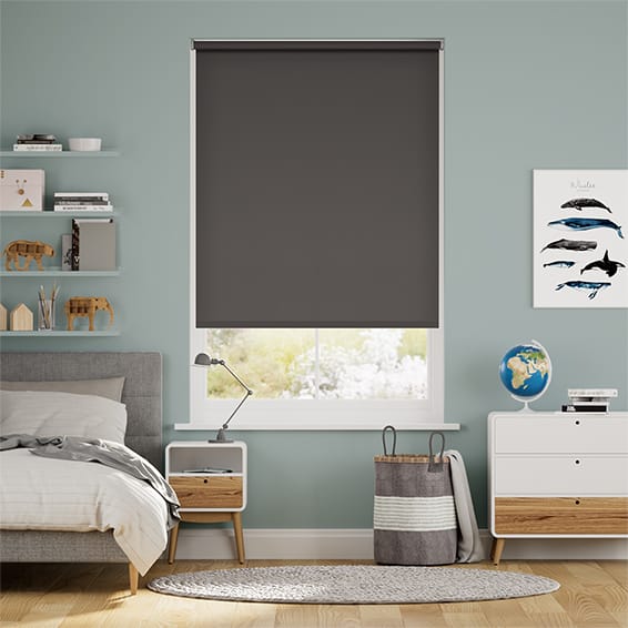 Colorized Electric Sevilla Blackout Slate  Roller Blind 4931