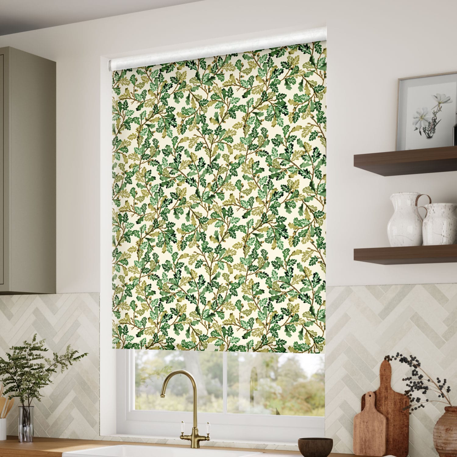 ColorizedZoom Choices Oak Green Roller Blind 4955