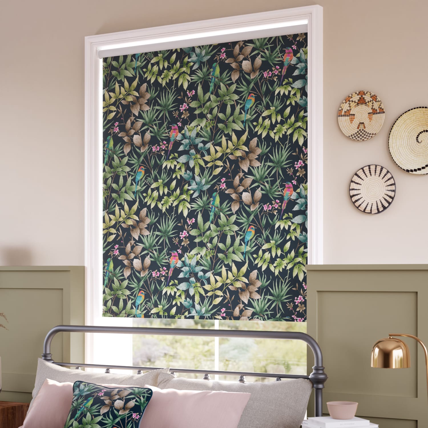 ColorizedZoom Paradiso Teal Roller Blind 5068