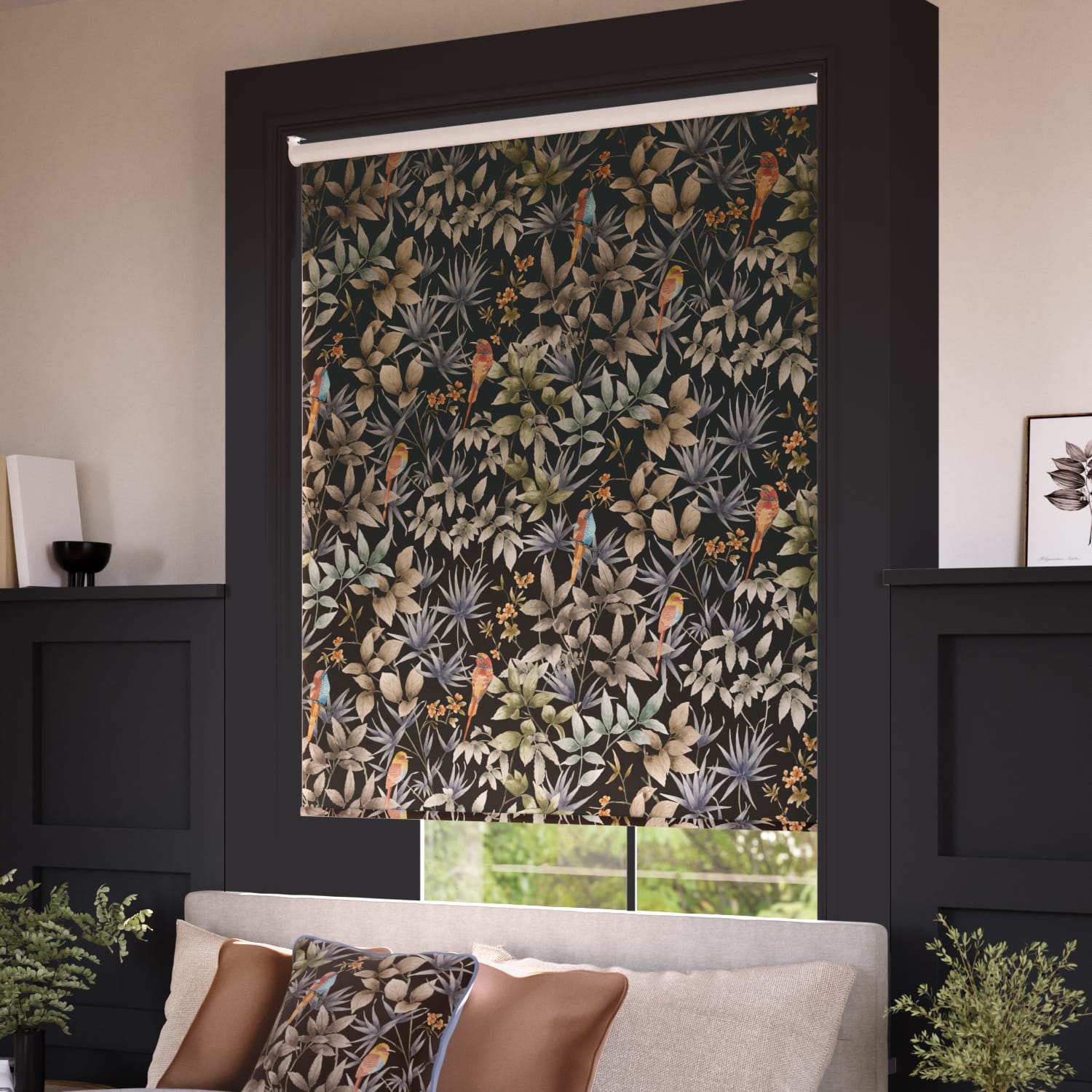 ColorizedZoom Paradiso Velvet Charcoal Roller Blind