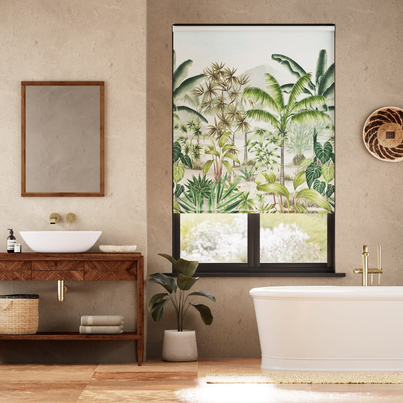 Colorized Twist2Go Mountain Palm Serenity Roller Blind 5078