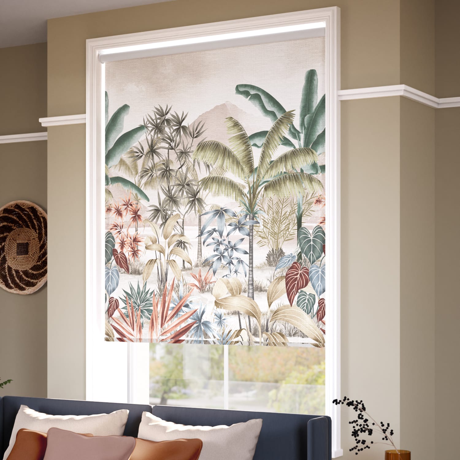 ColorizedZoom Twist2Go Mountain Palm Dusk Roller Blind 5077