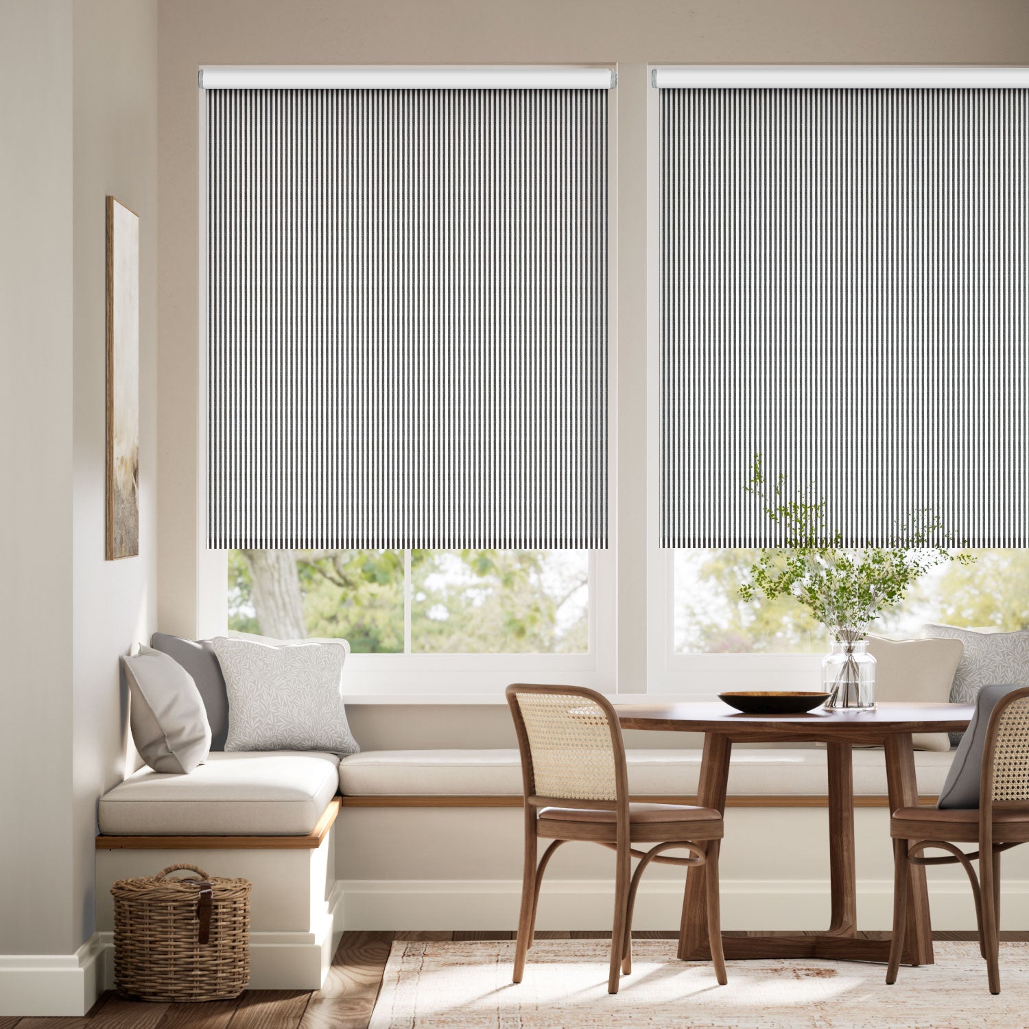 Colorized Choices Devon Stripe Charcoal Roller Blind