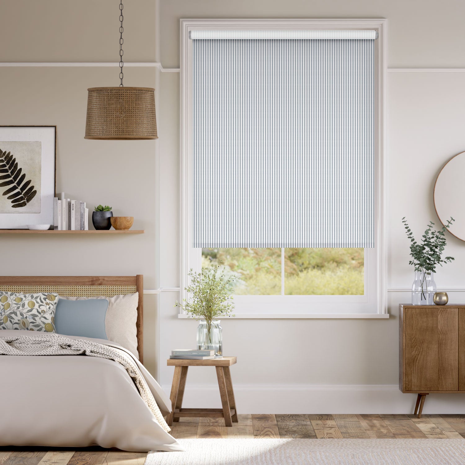 Colorized Twist2Go Choices Devon Stripe Ocean Blue Roller Blind 5113