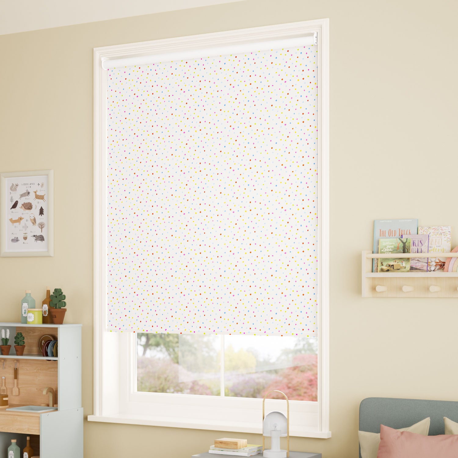 ColorizedZoom Ditsy Dots Multi Roller Blind