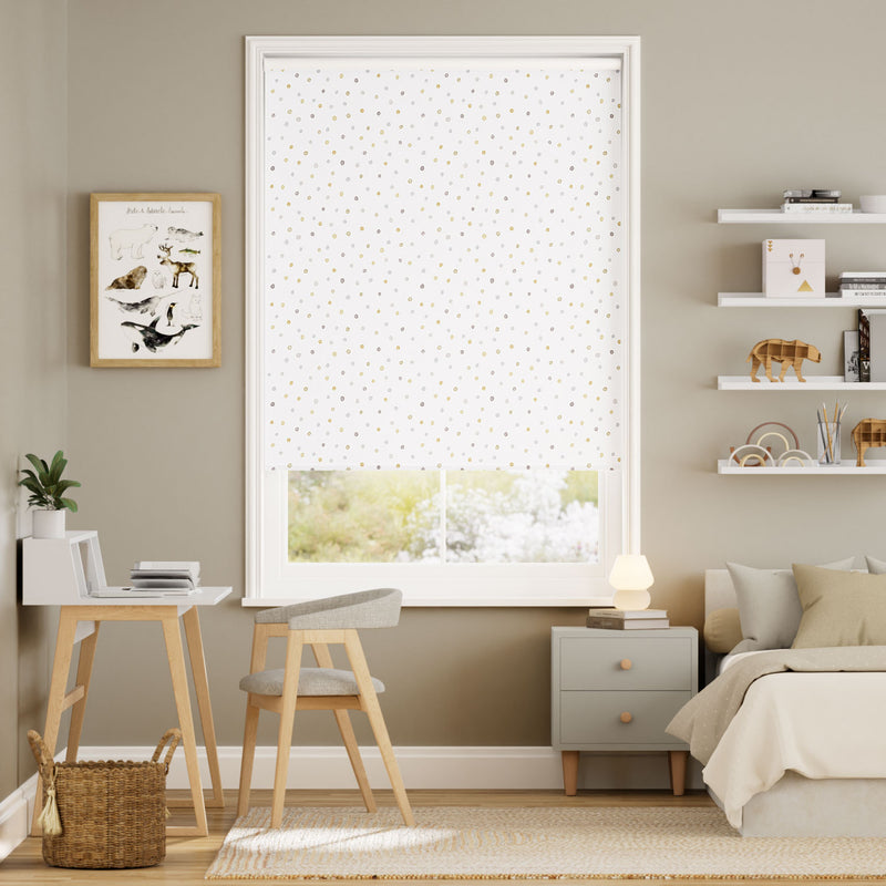 Colorized Dotty Dots Gold Roller Blind