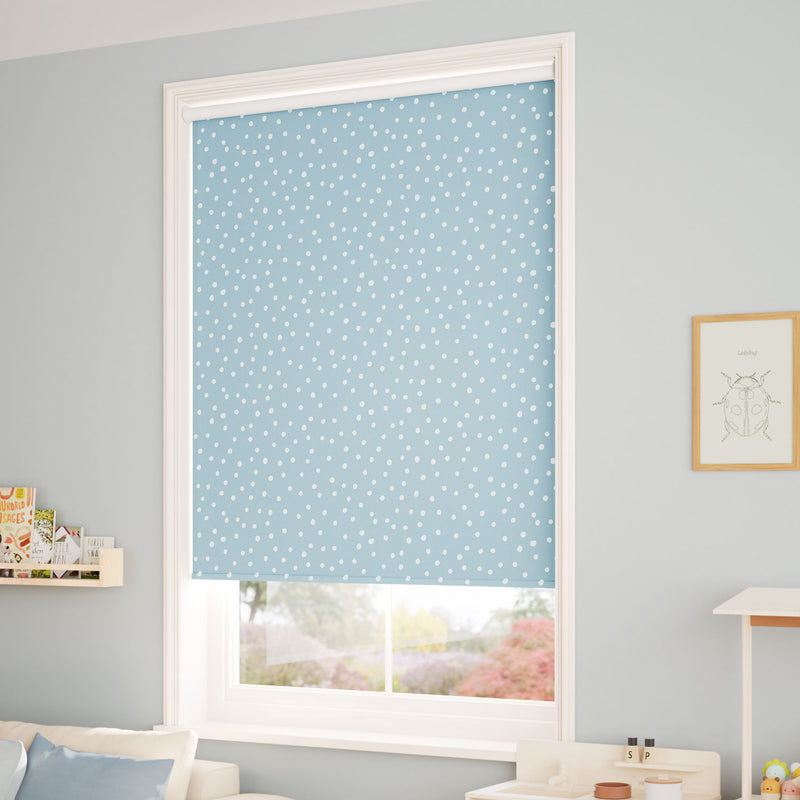 ColorizedZoom Dotty Dots Sky Blue  Roller Blind 5135