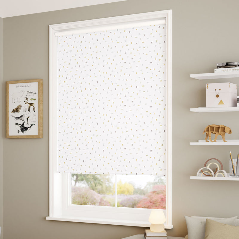 ColorizedZoom Twist2Go Dotty Dots Gold Roller Blind