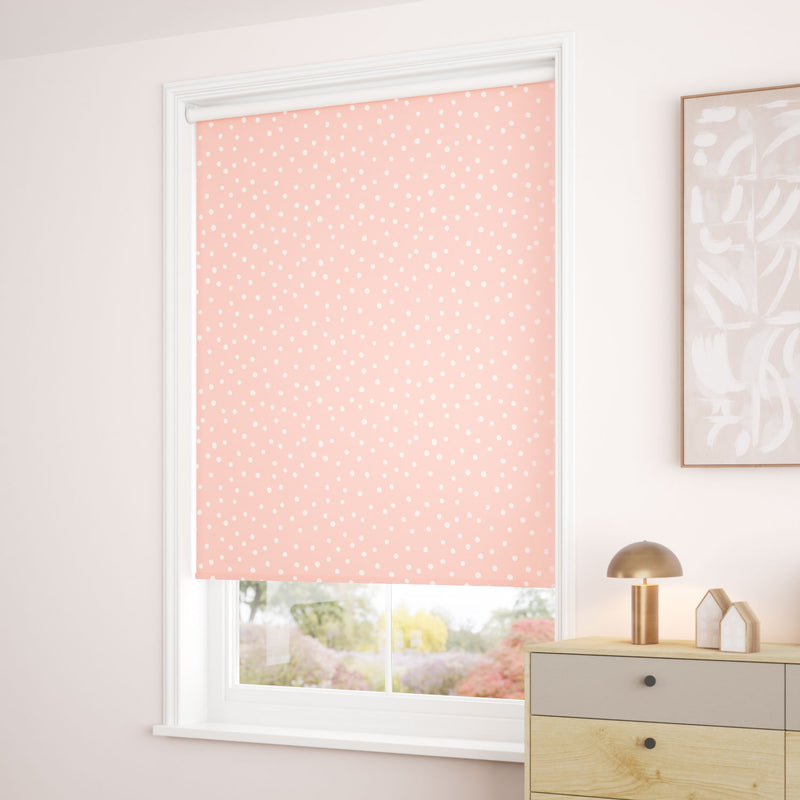 ColorizedZoom Twist2Go Dotty Dots Blush Roller Blind 5148