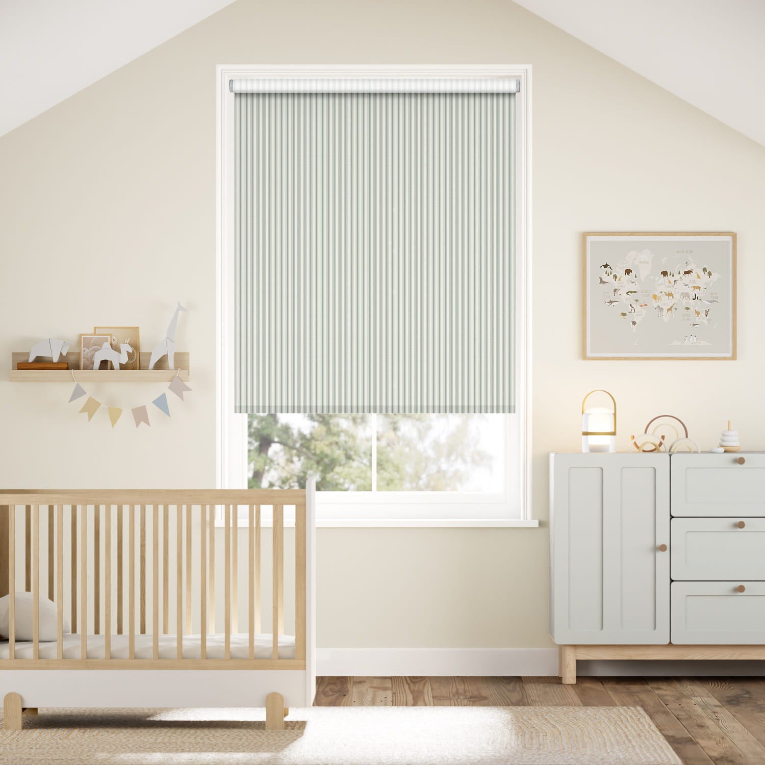 Colorized Chester Stripe Duck Egg Roller Blind 5214