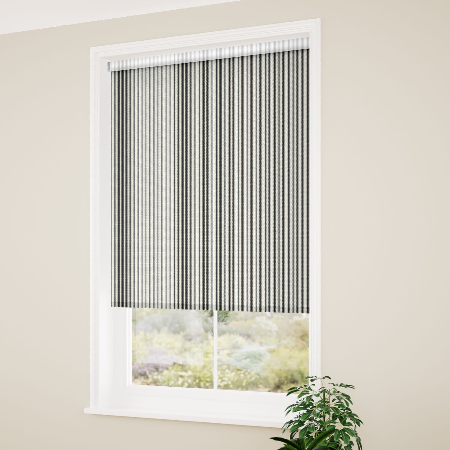 ColorizedZoom Twist2Go Chester Stripe Slate Roller Blind